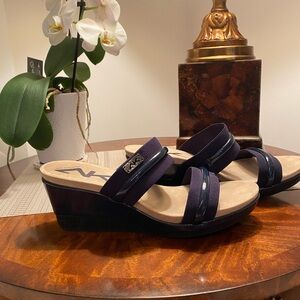 Anne Klein Sport Blue Wedge Sandals